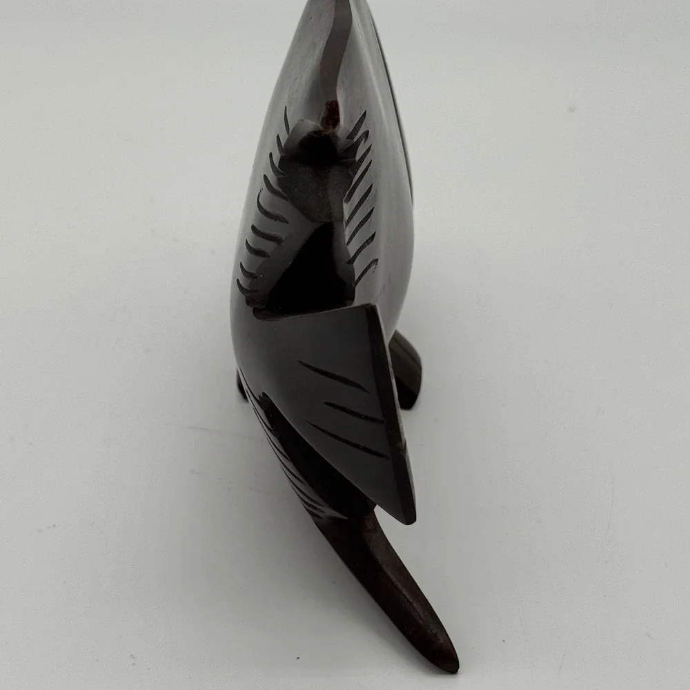 Vtg Hand Carved Ironwood Angelfish Sculpture Heavy Wood Tropical Fish 8x5 MCM